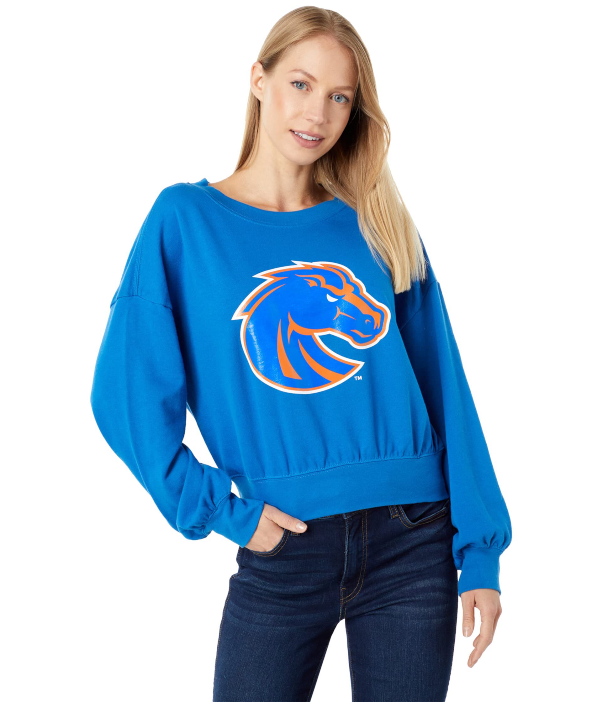 Boise State Broncos Cropped Crew Neck Sweatshirt Lauren James