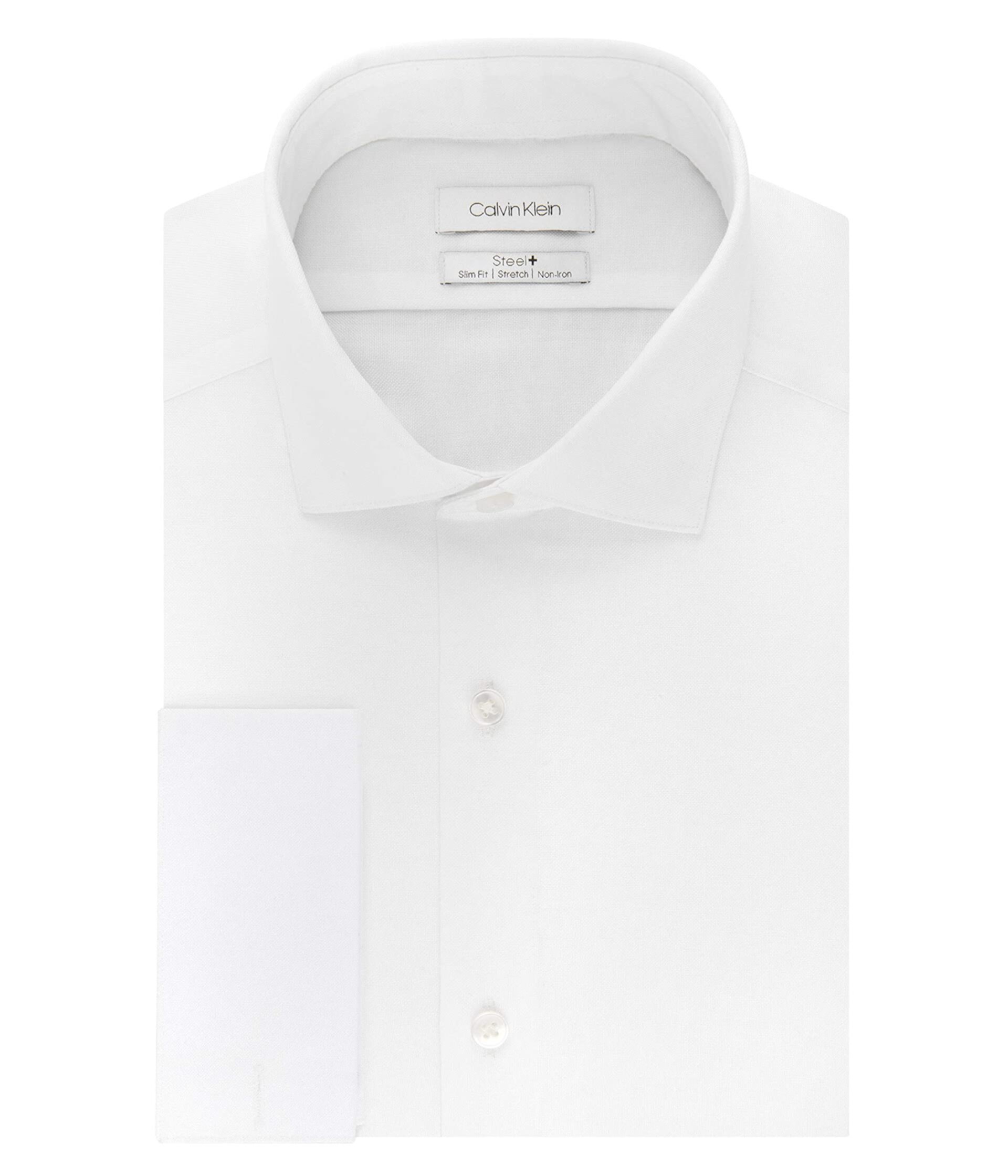 Мужская классическая рубашка Slim Fit Non Iron Stretch Solid French Cuff Calvin Klein