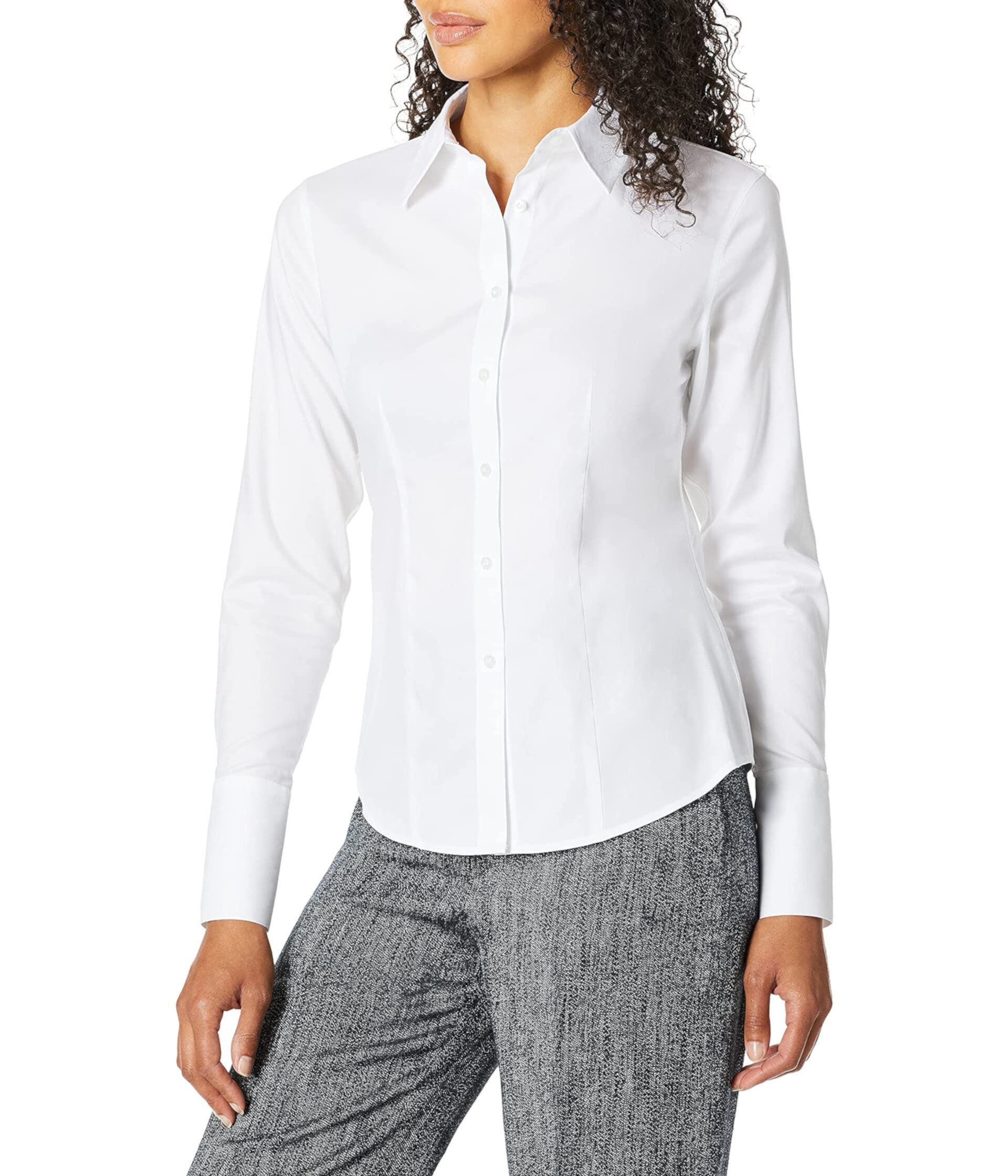 Блузка на пуговицах с длинным рукавом и без морщин Calvin Klein