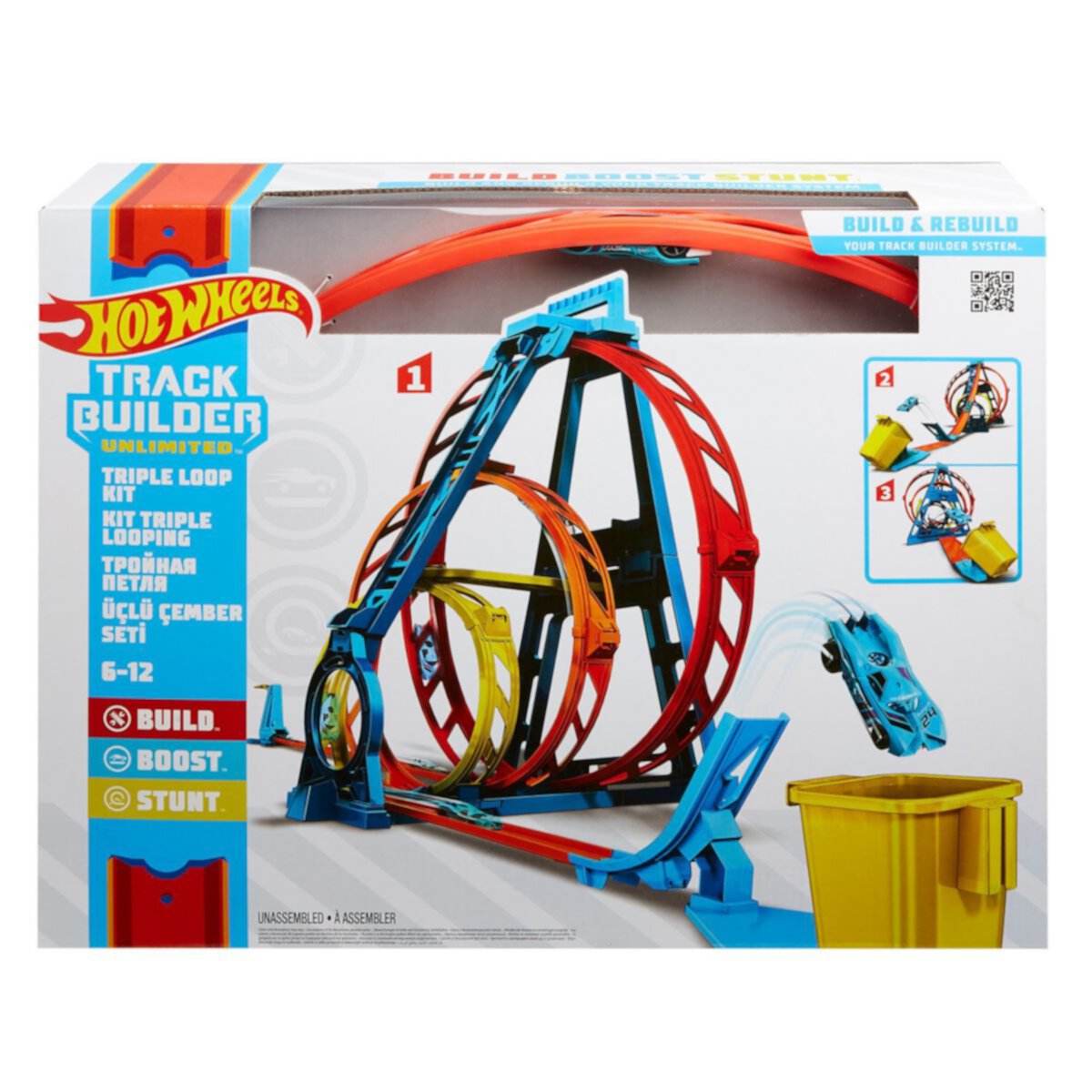Hot Wheels Track Builder Неограниченный комплект тройной петли Mattel