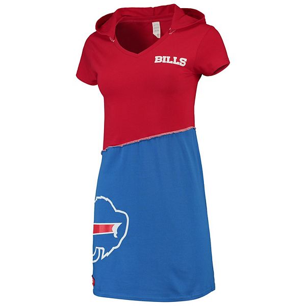 Женское мини-платье с капюшоном Refried Apparel в красно-синих тонах с графикой Buffalo Bills Refried Apparel