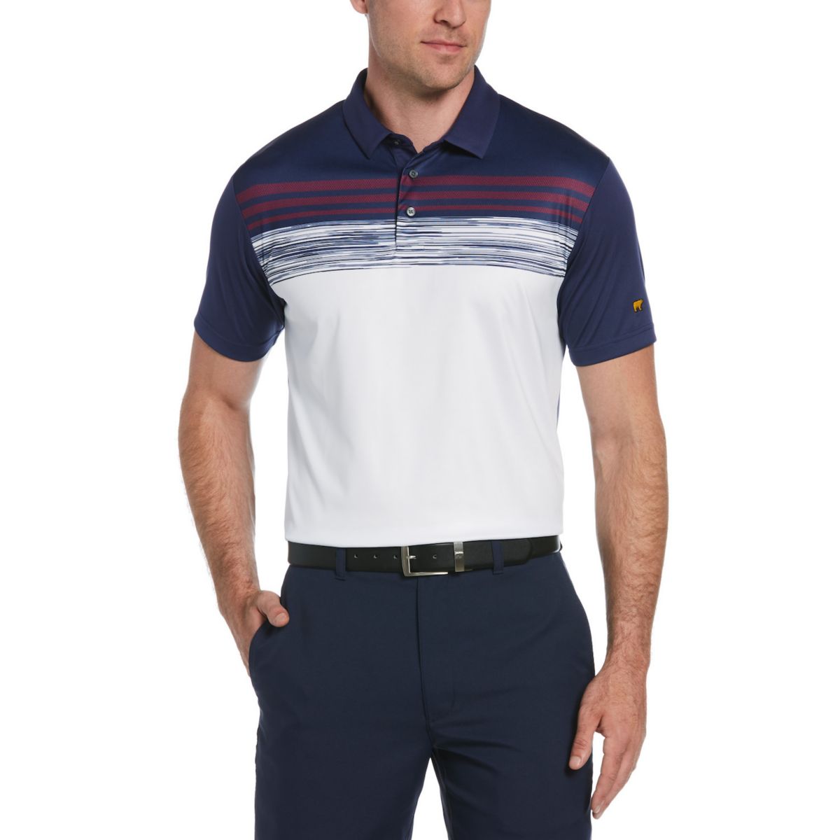 Мужская футболка-поло для гольфа с принтом в полоску и текстурированной полоской Jack Nicklaus StayDri Jack Nicklaus