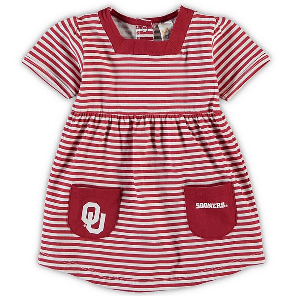 Платье в полоску с карманами для девочек Crimson Oklahoma Sooners Sooners Unbranded