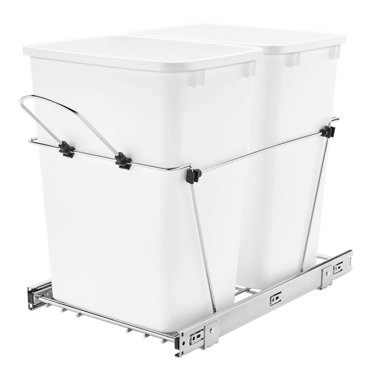 Rev-A-Shelf RV-18KD-11C-S Double 35-Qt Kitchen Cabinet Pullout Waste Container Rev-A-Shelf