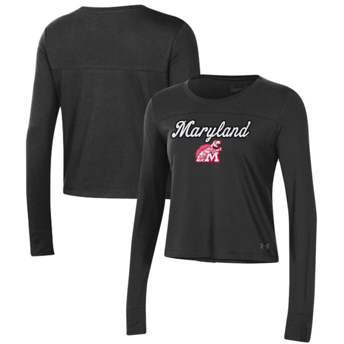 Женская Футболка Under Armour Maryland Terrapins Vault Cropped Long Sleeve Under Armour