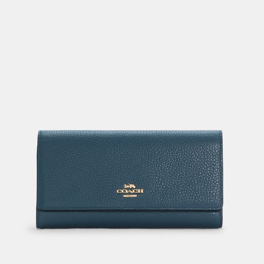 coach soft leather trifold wallet