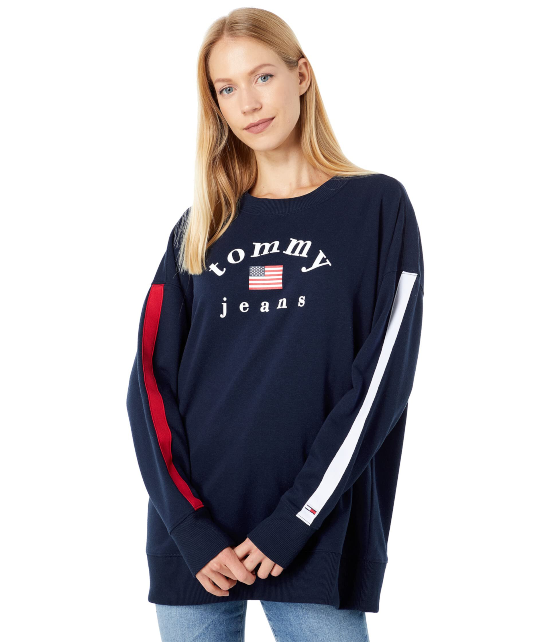Длинный пуловер с логотипом Tommy Jeans