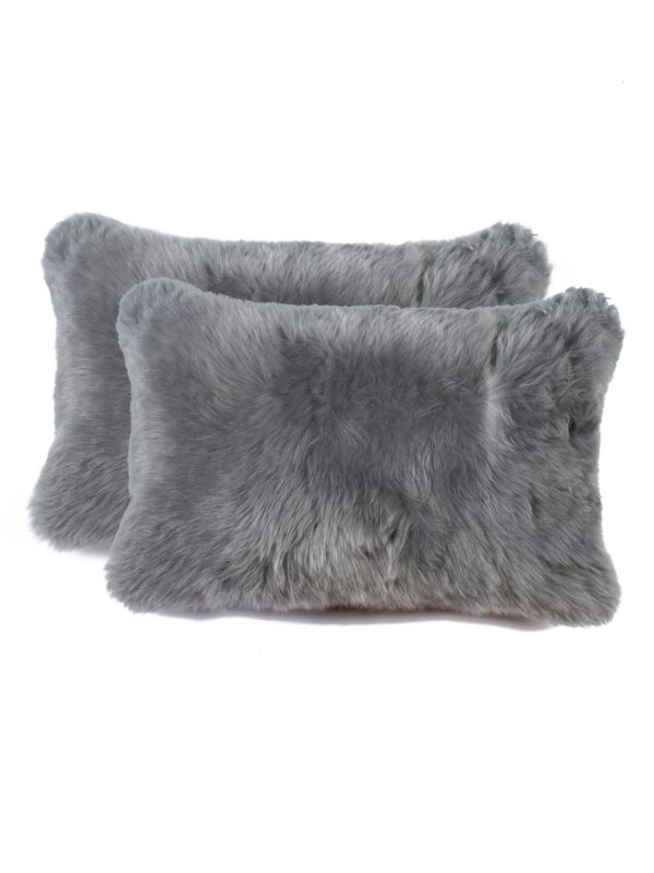 Rectangular Sheepskin Pillow- Set of 2 Natural