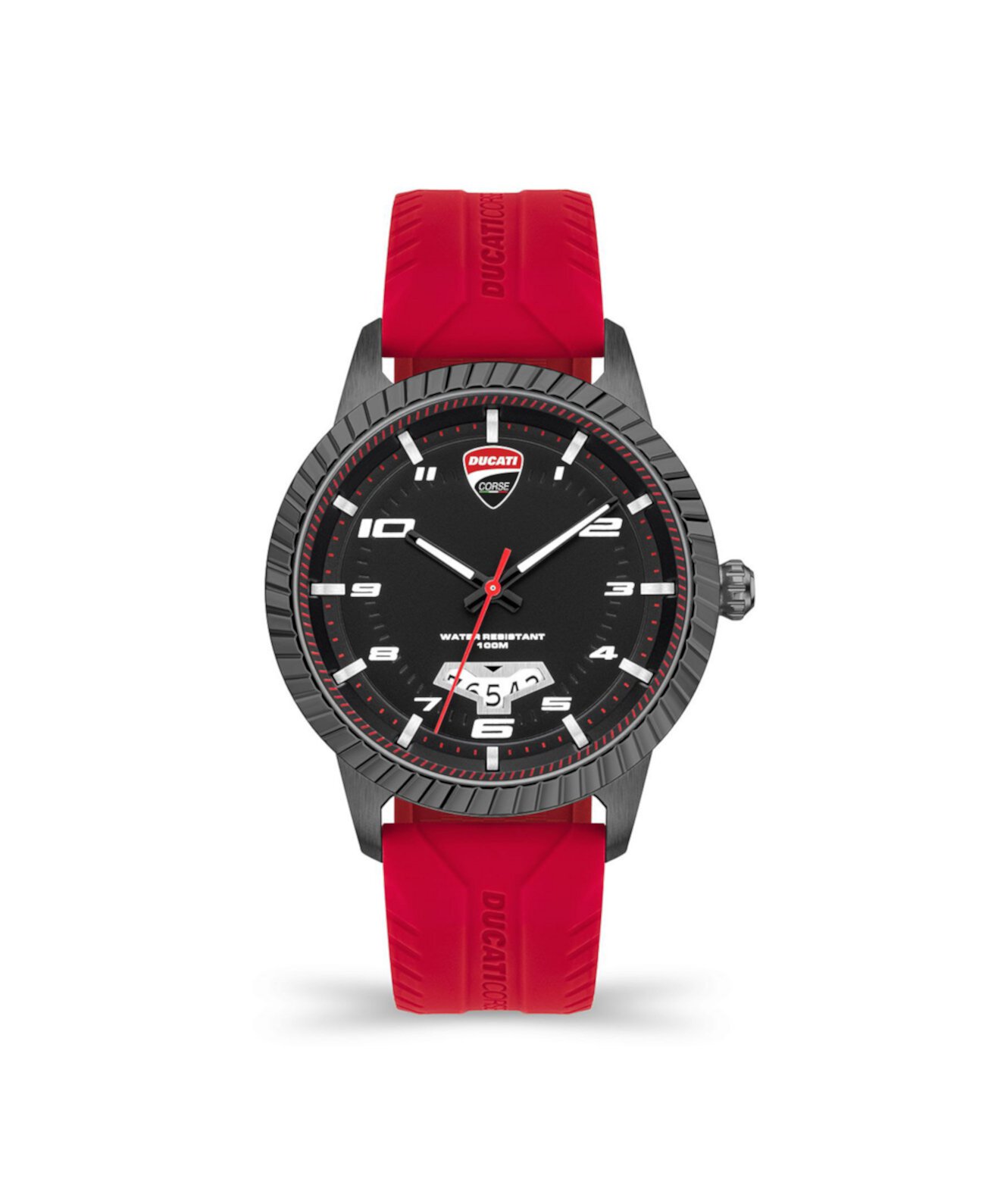 Мужские часы Podio Red с силиконовым ремешком, 44 мм Ducati Corse