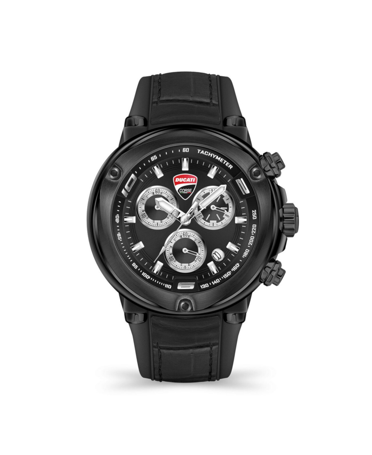 Мужские часы Partenza Chronograph с черным силиконовым ремешком 49 мм Ducati Corse