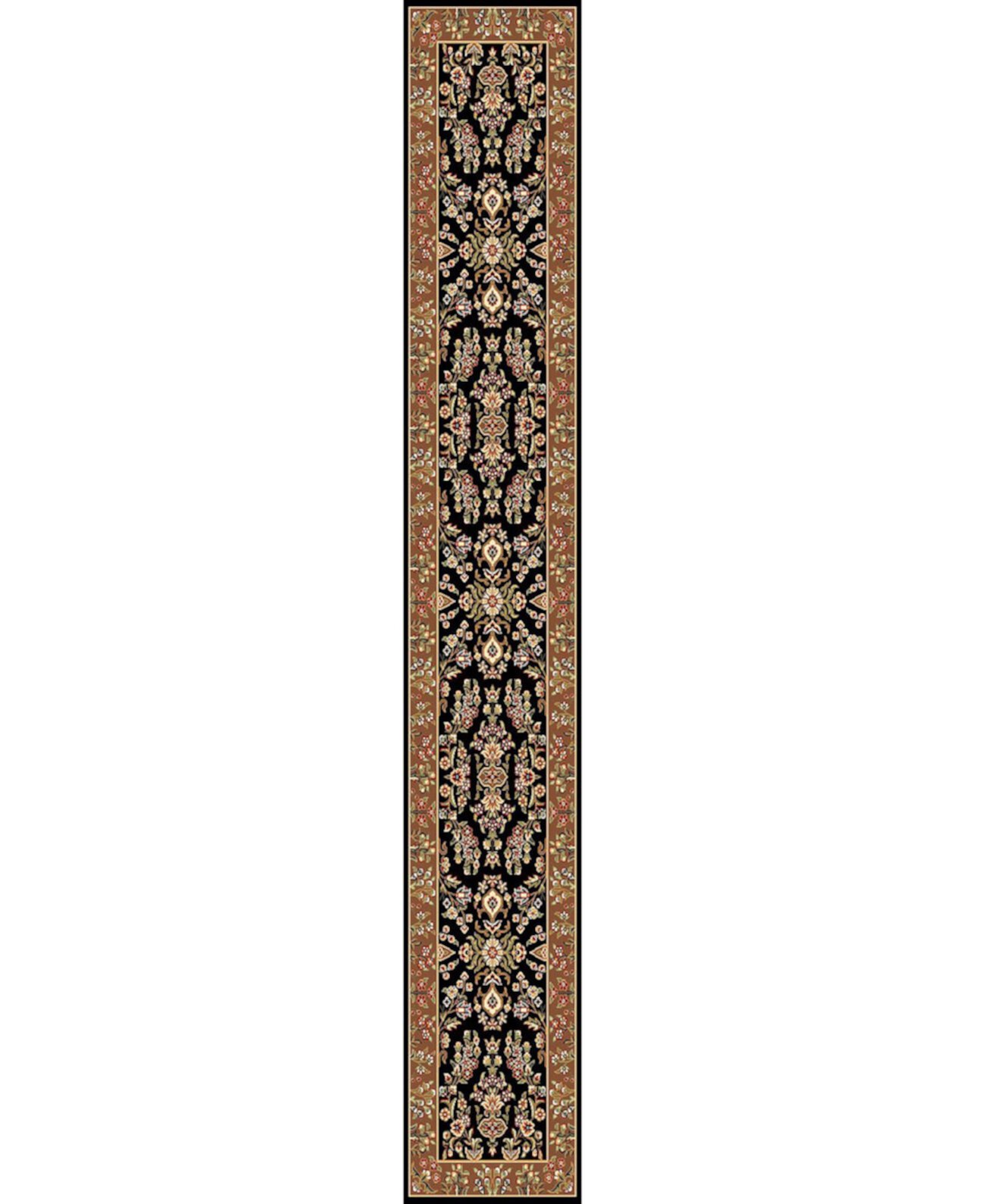 Lyndhurst LNH331 Черно-коричневый коврик для беговой дорожки размером 2 фута 3 x 12 футов Safavieh