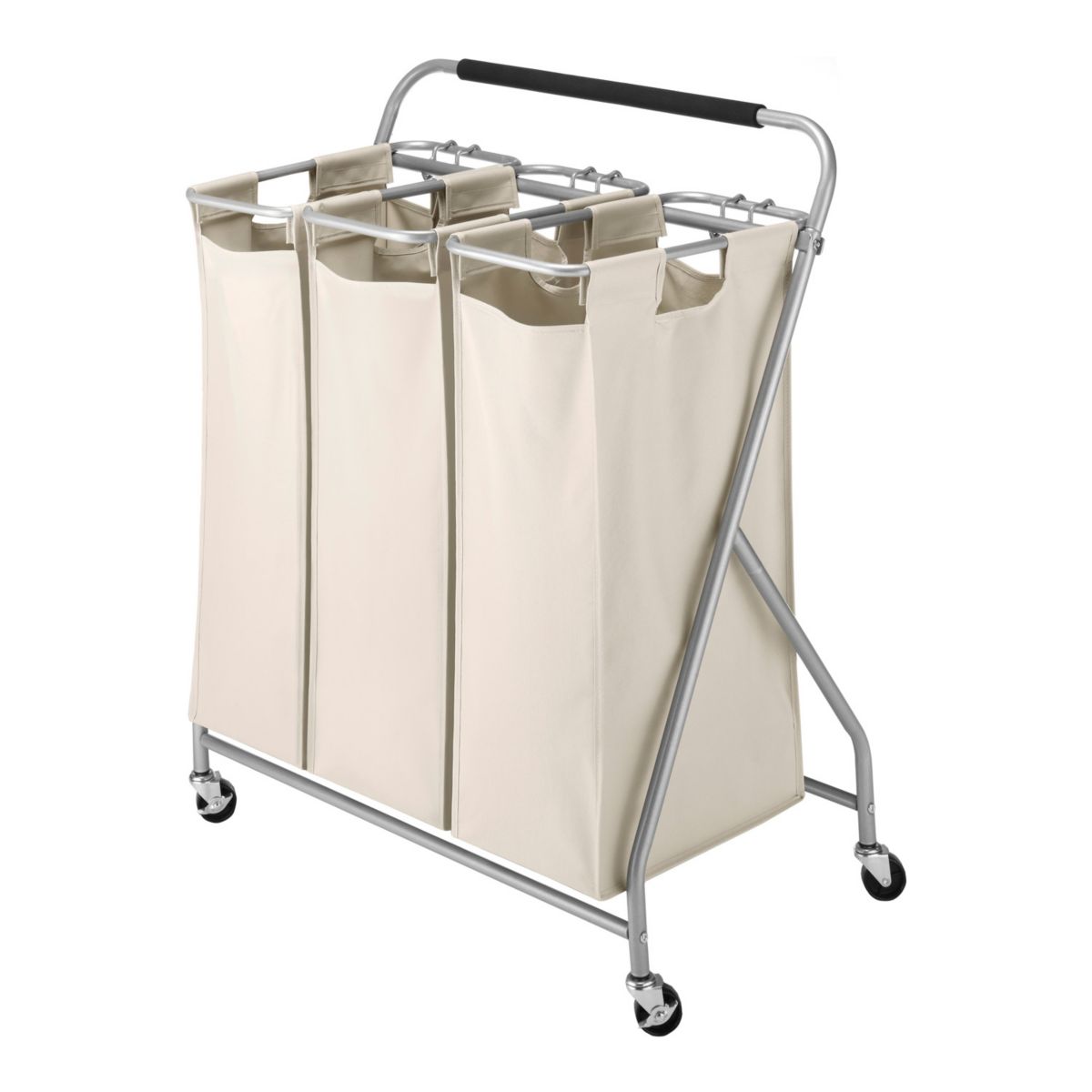 Whitmor Triple Sorter Rolling Laundry Cart Whitmor