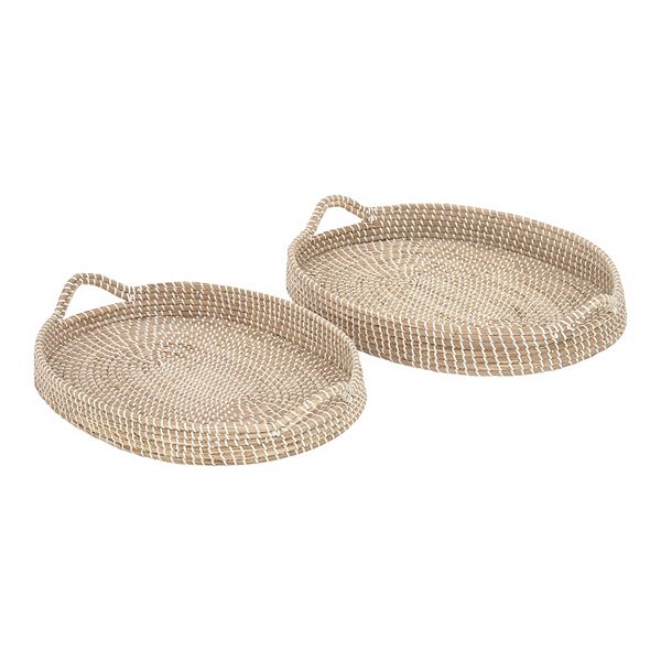 Stella & Eve Seagrass Decorative Tray Table Decor 2-piece Set Stella & Eve