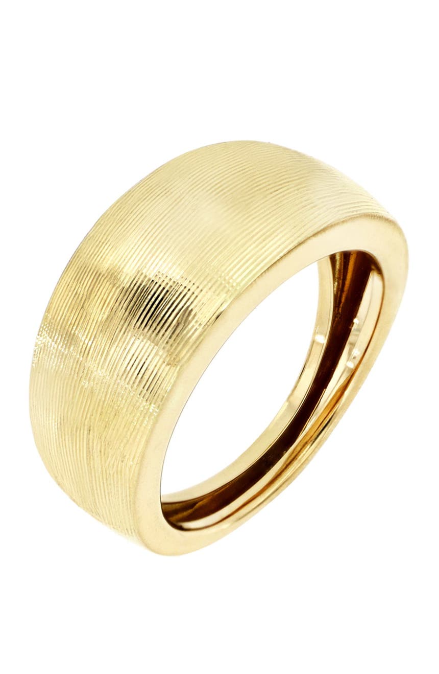 Текстурированное купольное кольцо из желтого золота 585 пробы Bony Levy