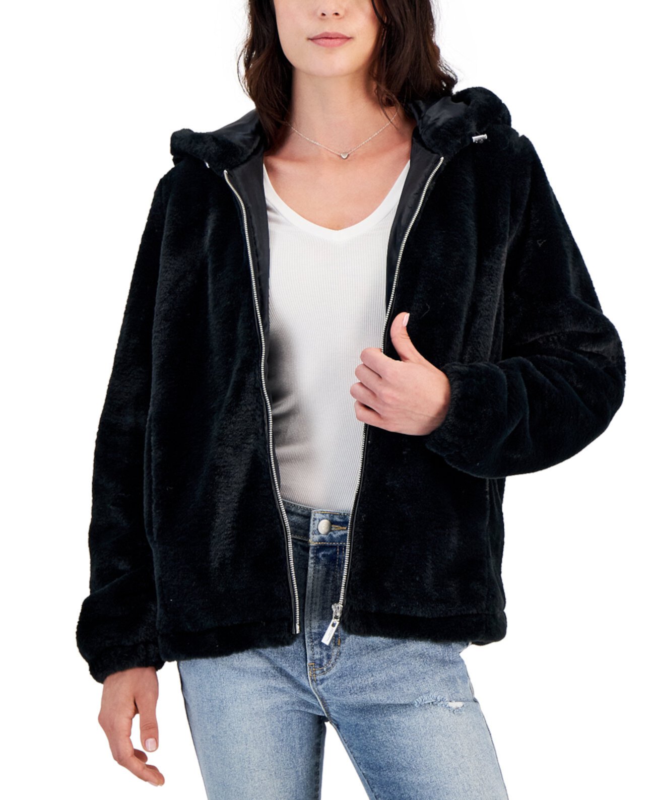 Пальто из искусственного меха с капюшоном для юниоров, созданное для Macy's Jou Jou