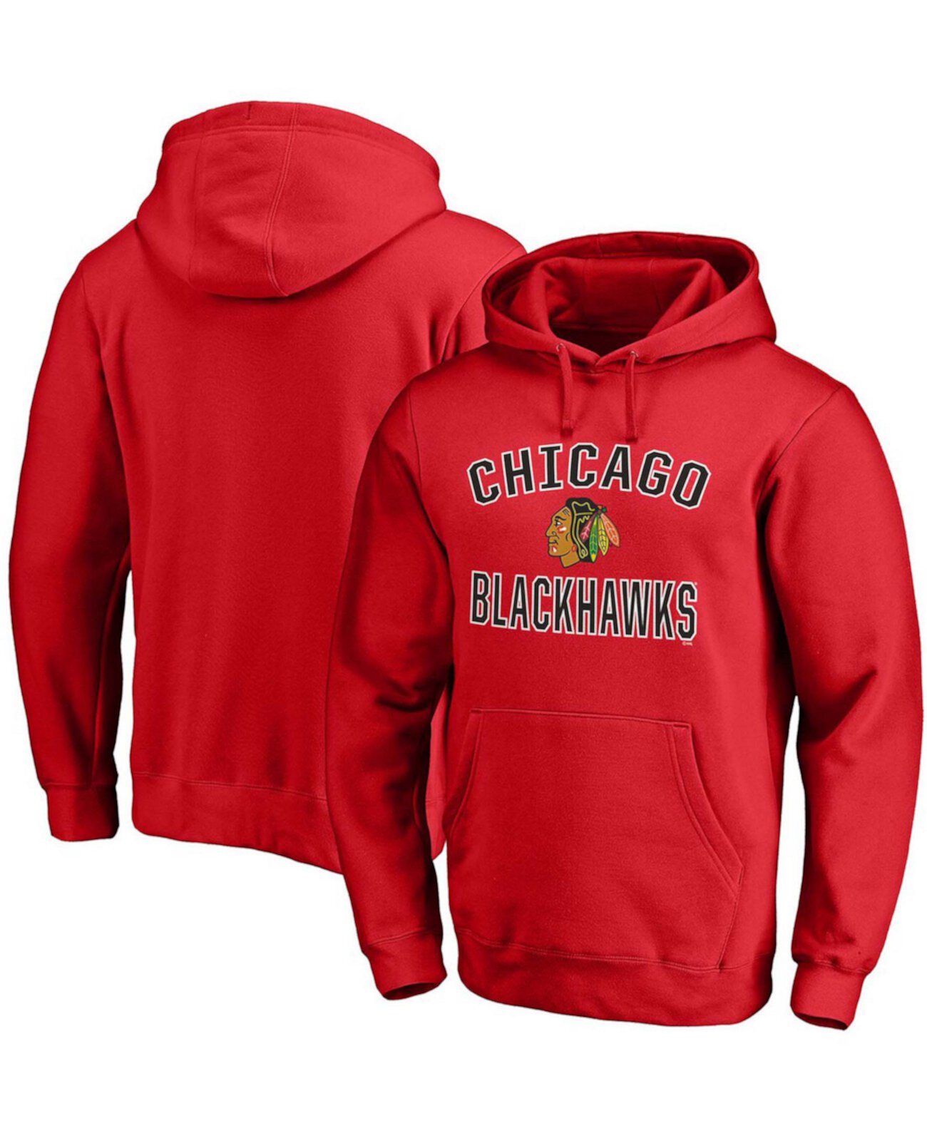 Мужская толстовка с капюшоном Red Chicago Blackhawks Team Victory Arch Pullover Fanatics