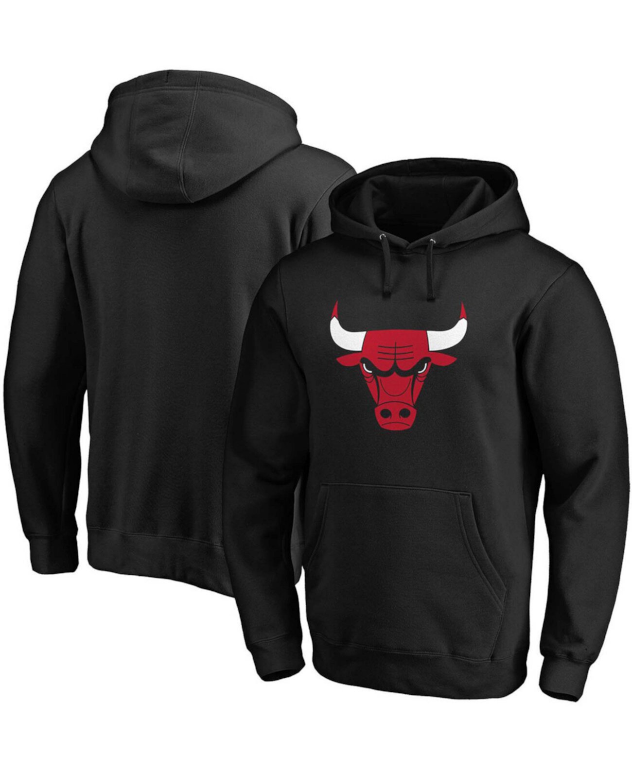Мужская черная толстовка с капюшоном с логотипом Chicago Bulls Primary Team Majestic