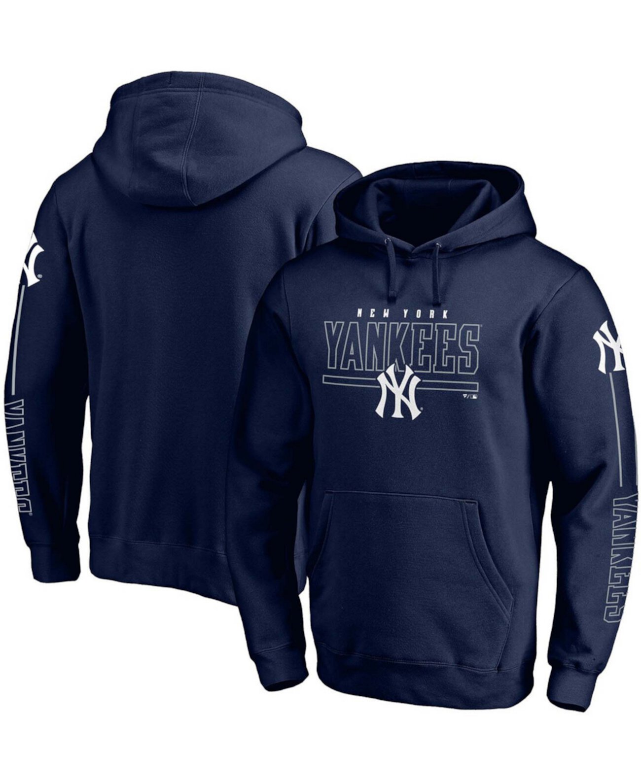 Толстовка с капюшоном мужская темно-синяя New York Yankees Team Front Line Pullover Fanatics