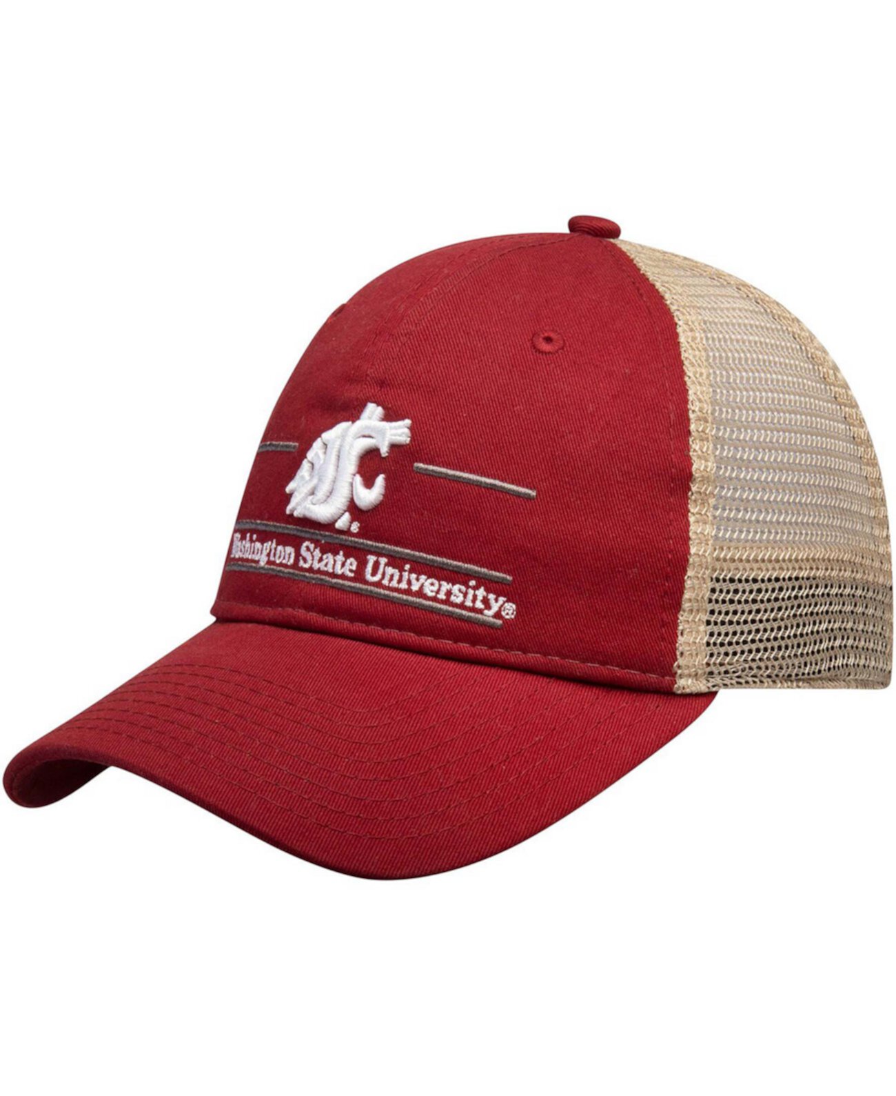 Мужская регулируемая шляпа Crimson Washington State Cougars Split Bar Trucker Game