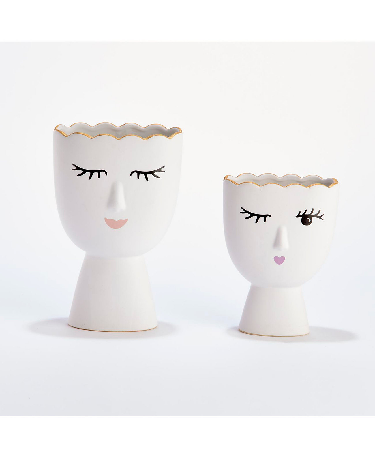 Набор Margaux из 2 ваз включает 2 дизайна: подмигивание и улыбка - фарфор Two's Company