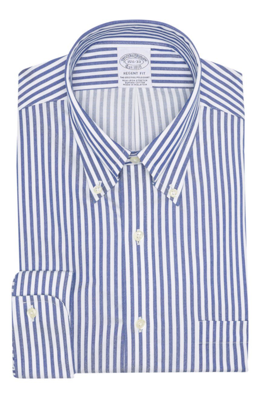 Классическая рубашка Regent Fit с эластичными пуговицами спереди без железа Brooks Brothers