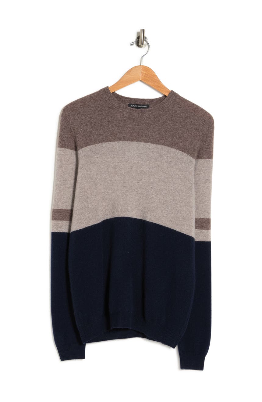 Кашемировый свитер в полоску с цветными блоками Autumn Cashmere