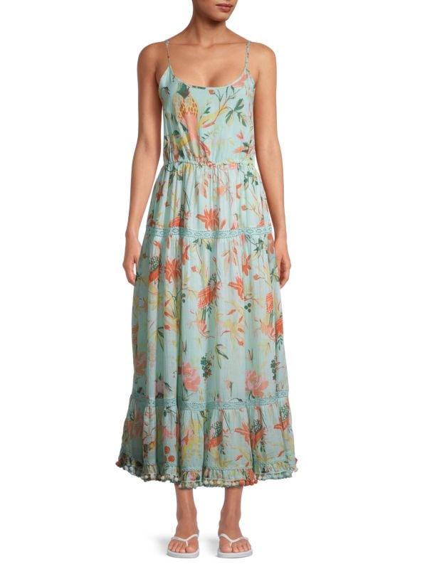 Многослойное платье-накидка с цветочным рисунком Ranee's