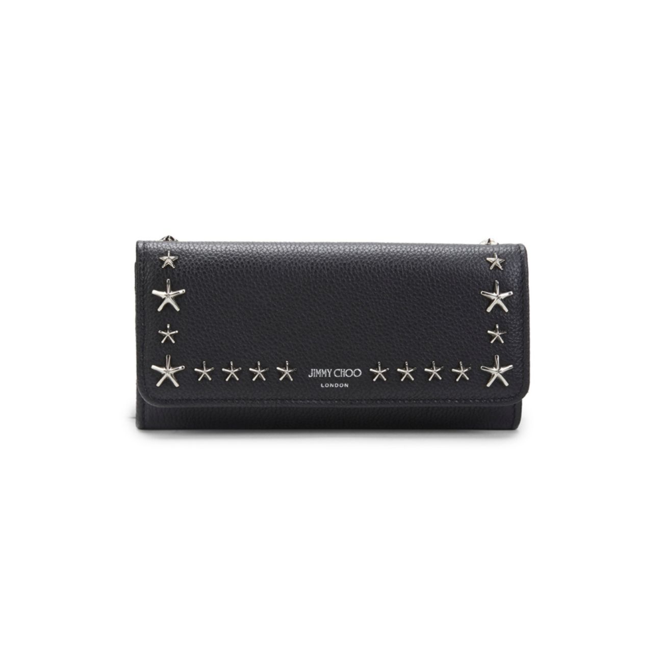 Star Embellished Leather Long Wallet Jimmy Choo