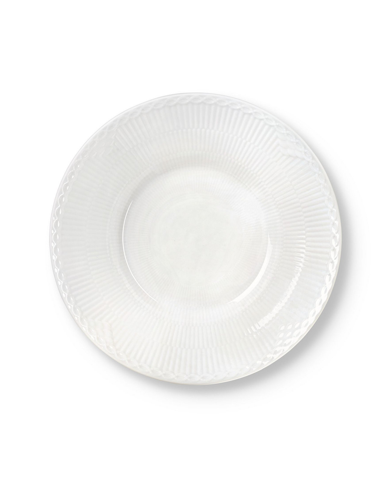 Белая рифленая полукружевная глубокая тарелка 9,5 " Royal Copenhagen