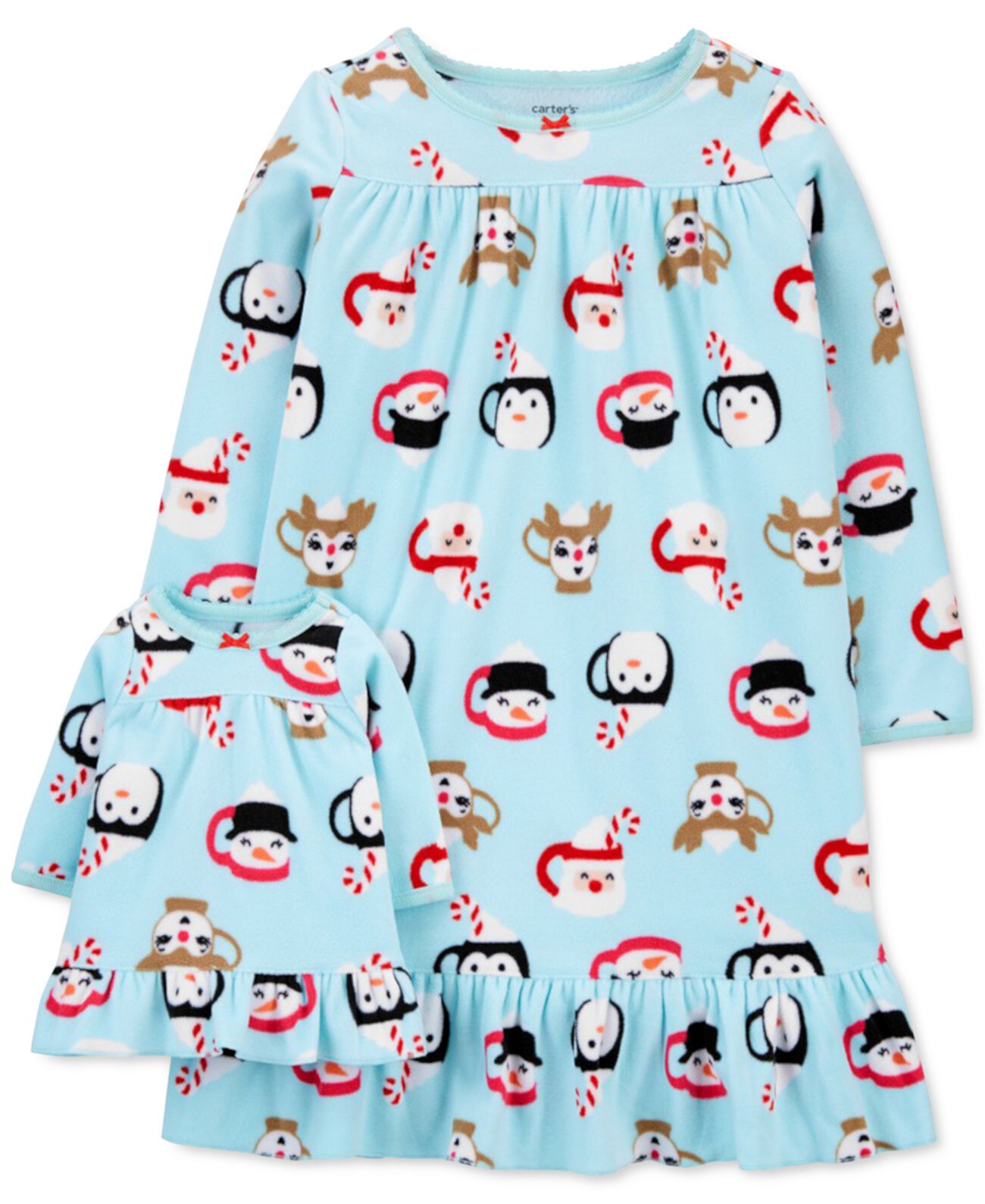 Праздничная ночная рубашка и кукольная ночная рубашка с изображением пингвина для маленьких девочек Carter's