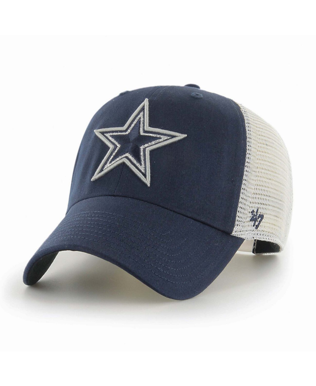 Женская темно-синяя, белая шляпа Dallas Cowboys Glitzy Clean Up Snapback '47 Brand
