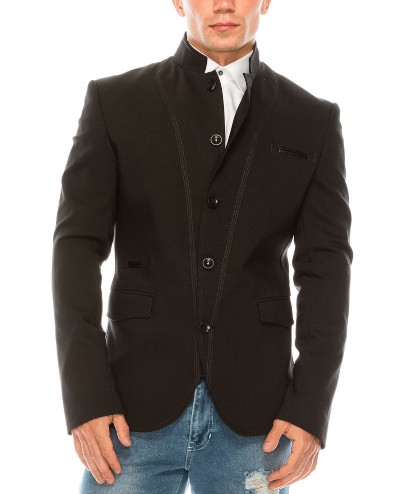 Современное мужское спортивное пальто с симметричной застежкой на пуговицах RON TOMSON