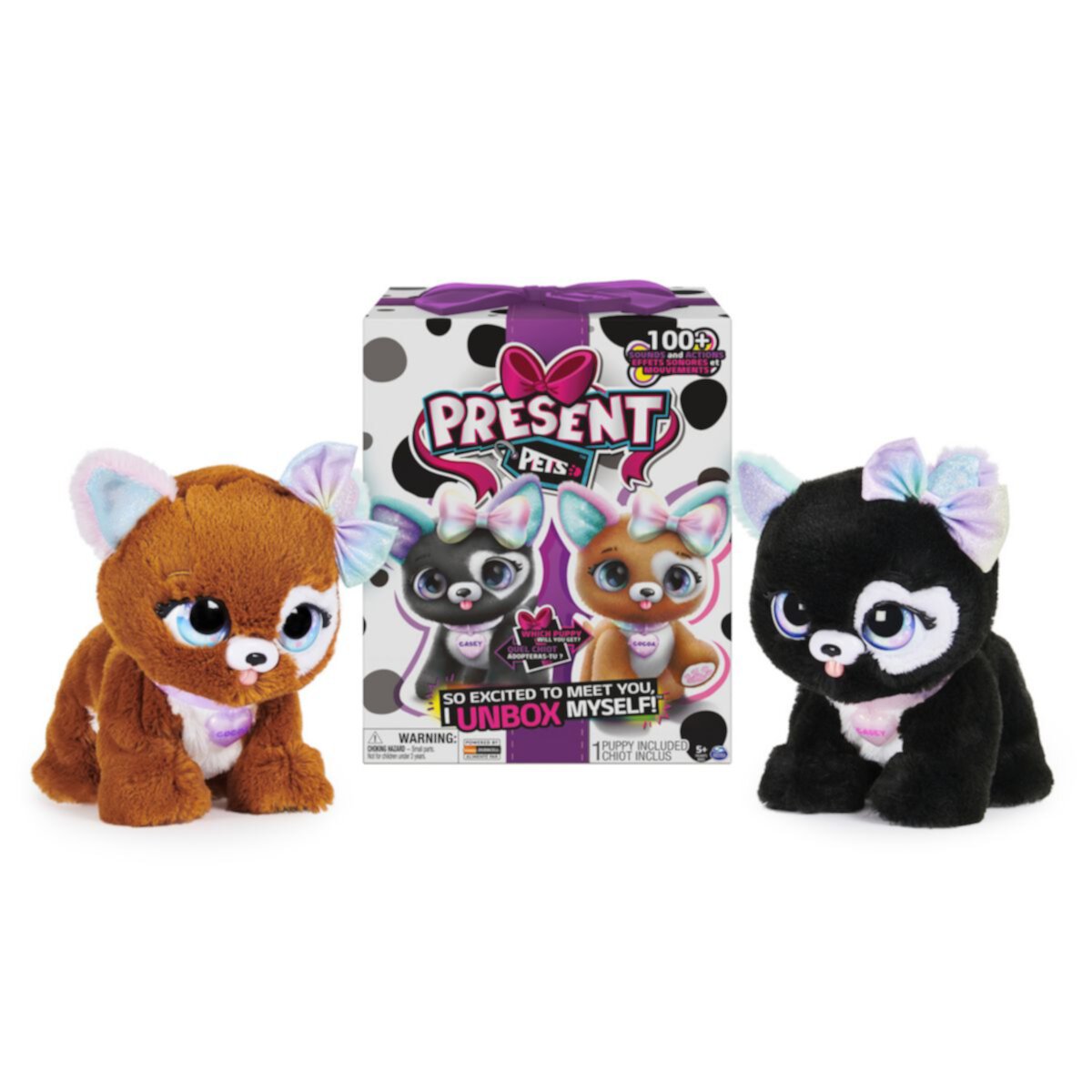 Интерактивная плюшевая игрушка для питомцев Present Pets Glitter Puppy Spin Master