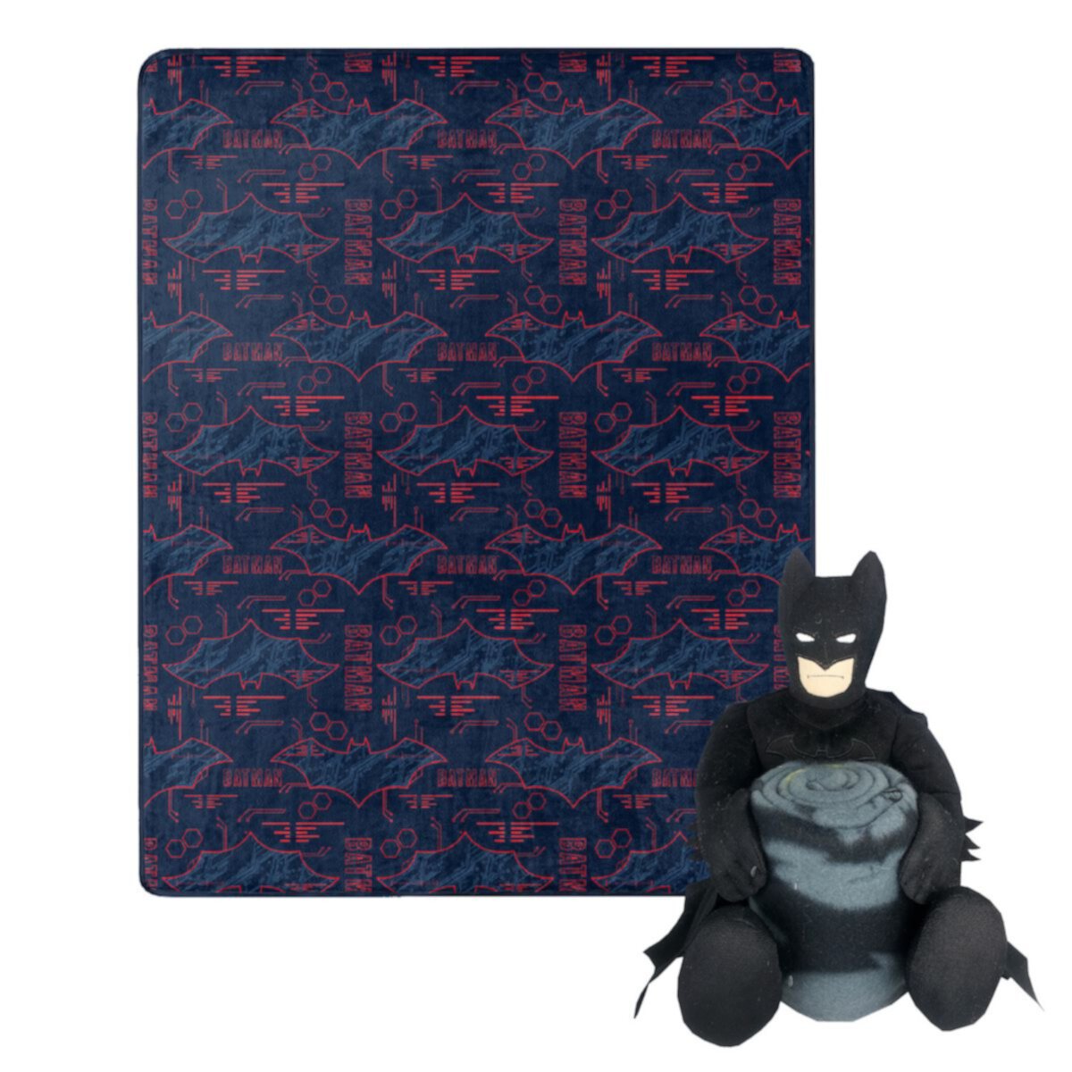 Детские одеяла ENTERTAINMENT Batman Cyber Symbols Character Hugger Pillow & Silk Touch Throw Set ENTERTAINMENT