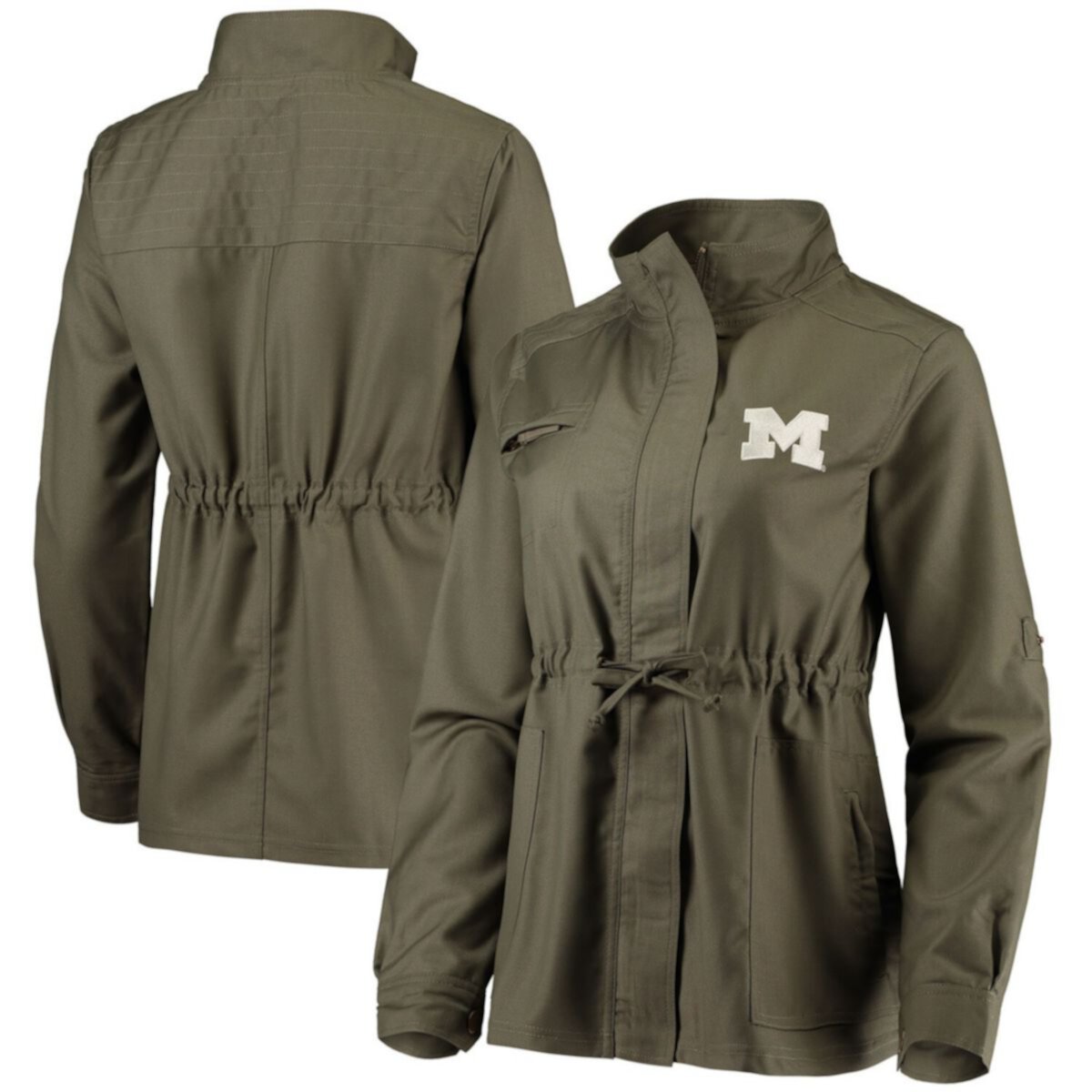 Женская куртка Olive Michigan Wolverines Sierra Surplus с молнией во всю длину Unbranded
