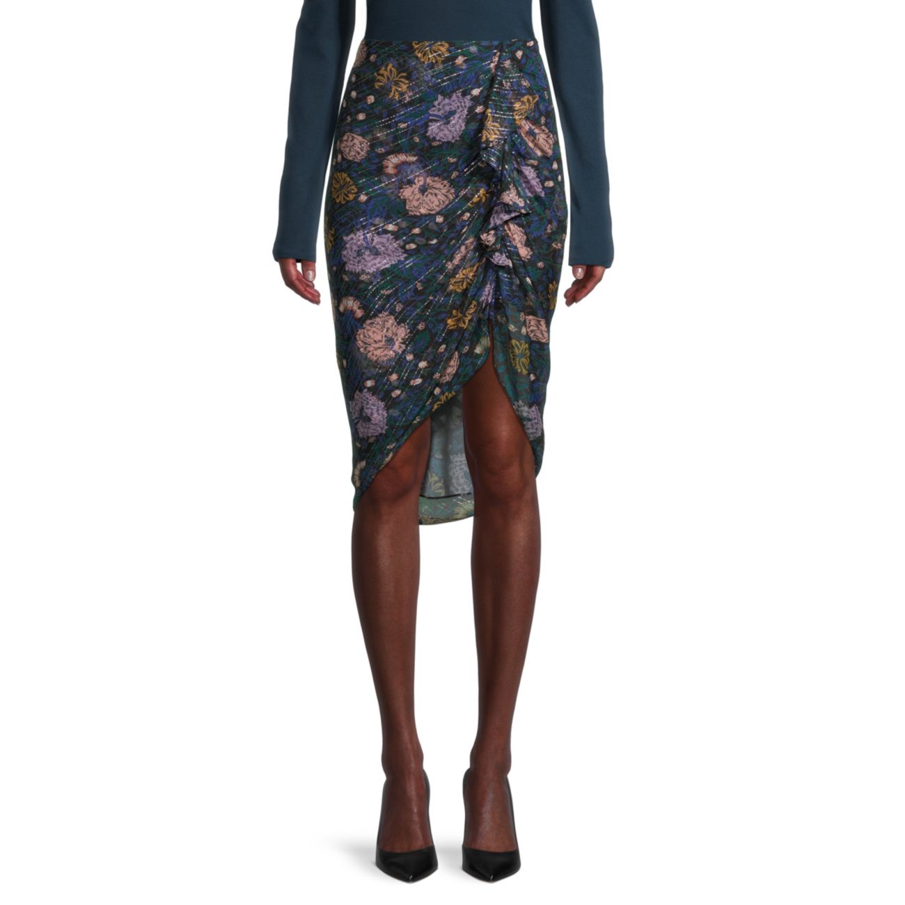 Прозрачная юбка с цветочным принтом Hazel VERONICA BEARD
