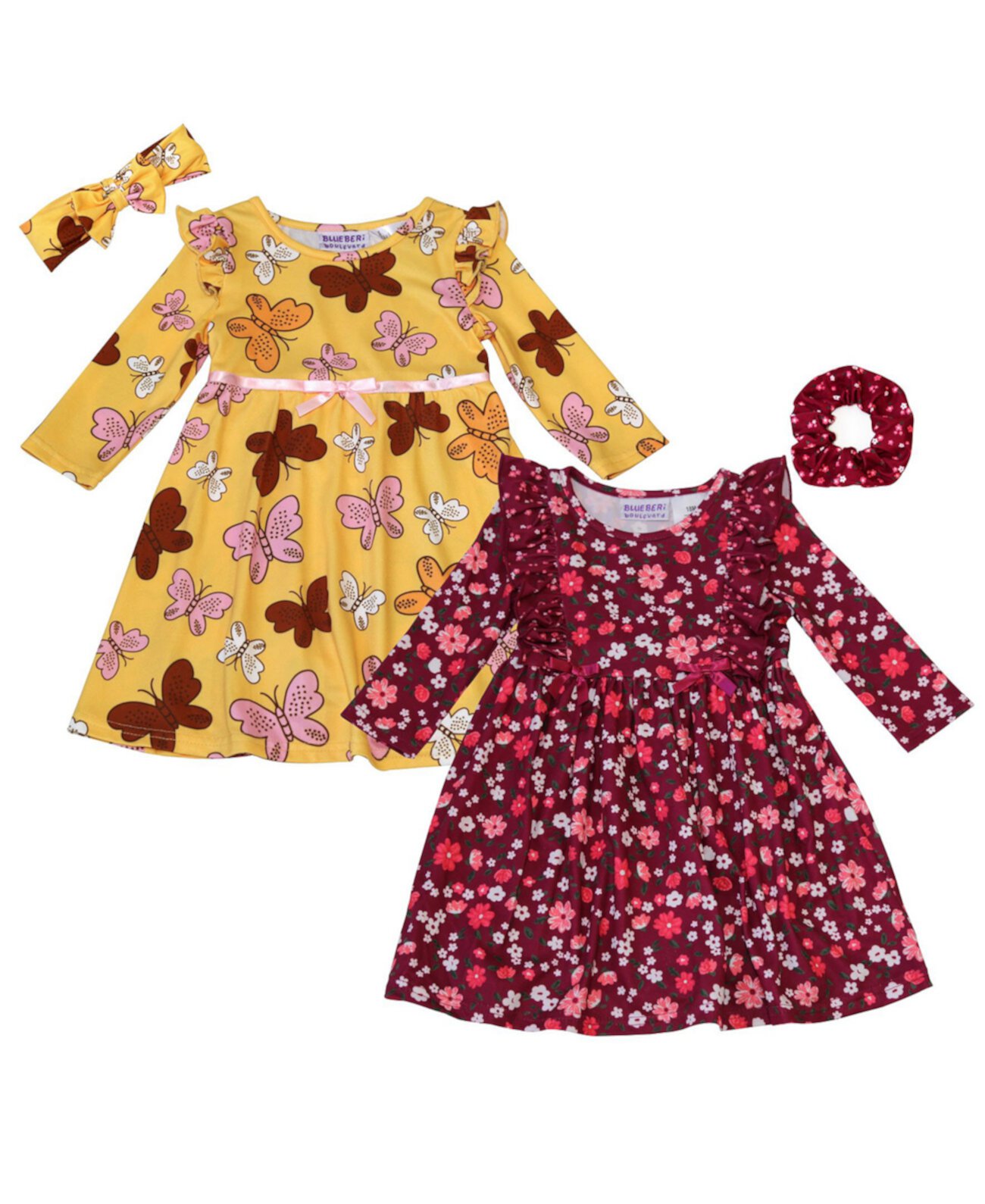 Комплект вкусного платья из 4 предметов для маленьких девочек Blueberi Boulevard
