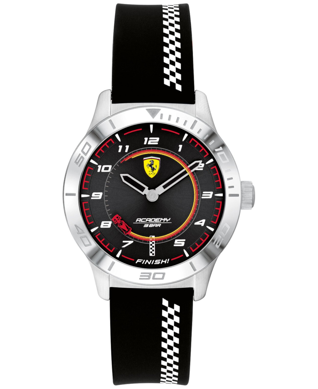 Часы Kids 'Academy с черным силиконовым ремешком, 34 мм, подарочный набор Ferrari