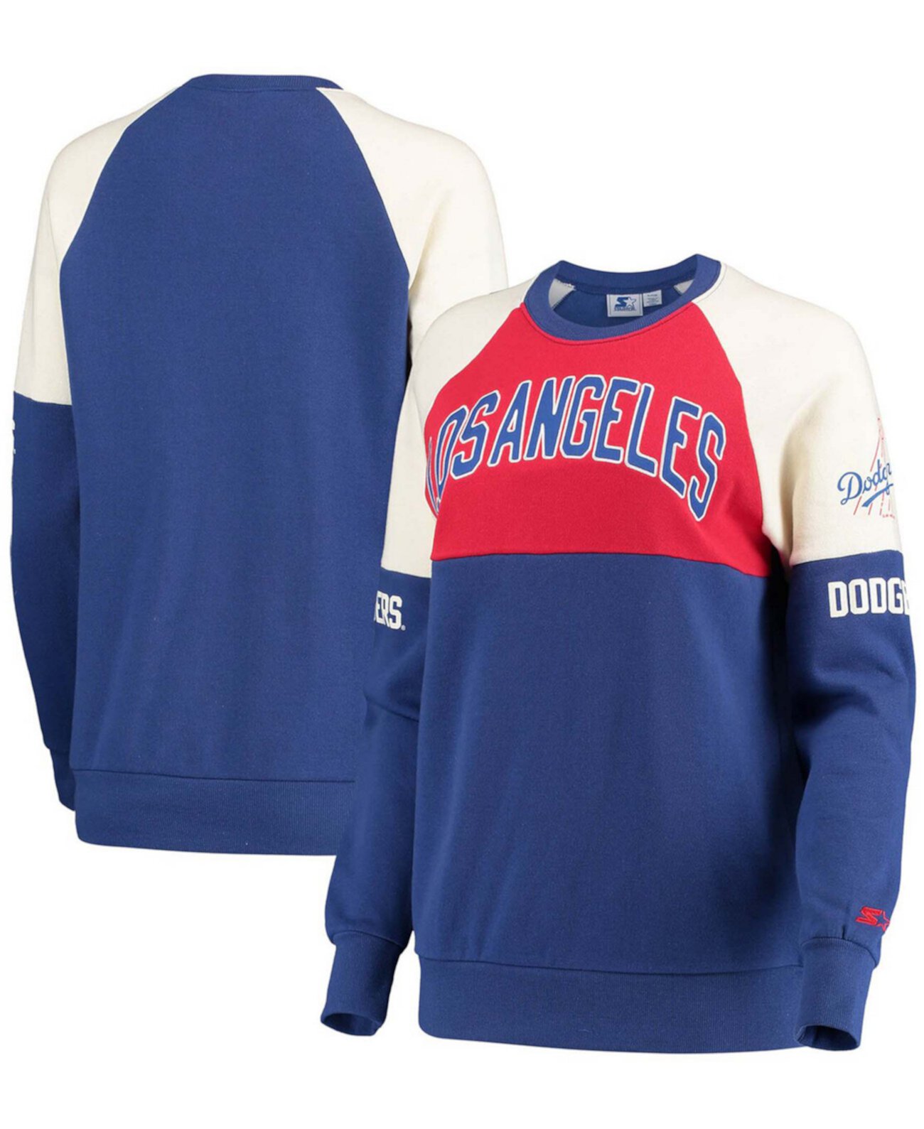 Женский свитшот-пуловер Los Angeles Dodgers с историческим логотипом, легкий, с raglan рукавами Starter