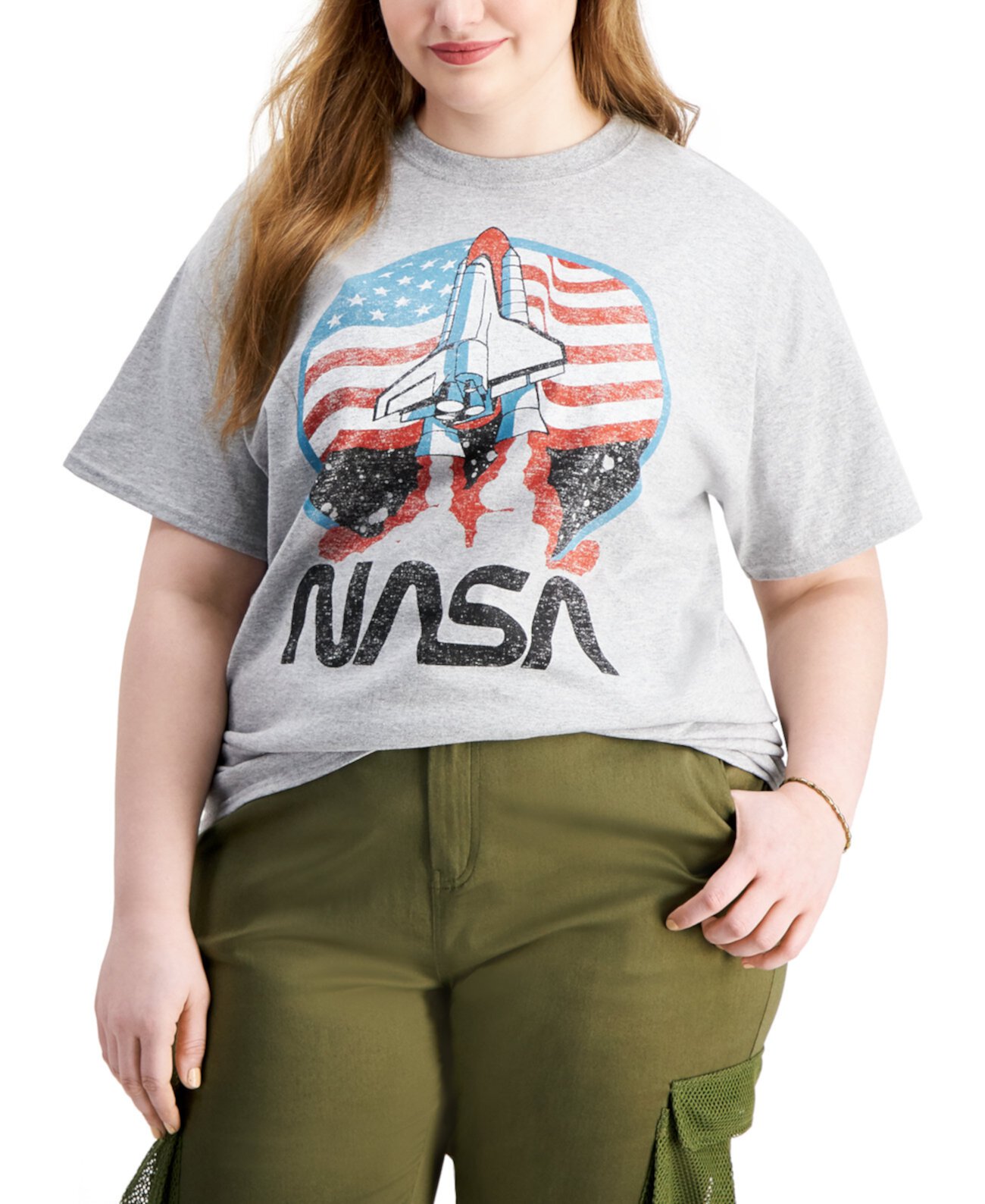 Модная футболка больших размеров Nasa Launch Love Tribe