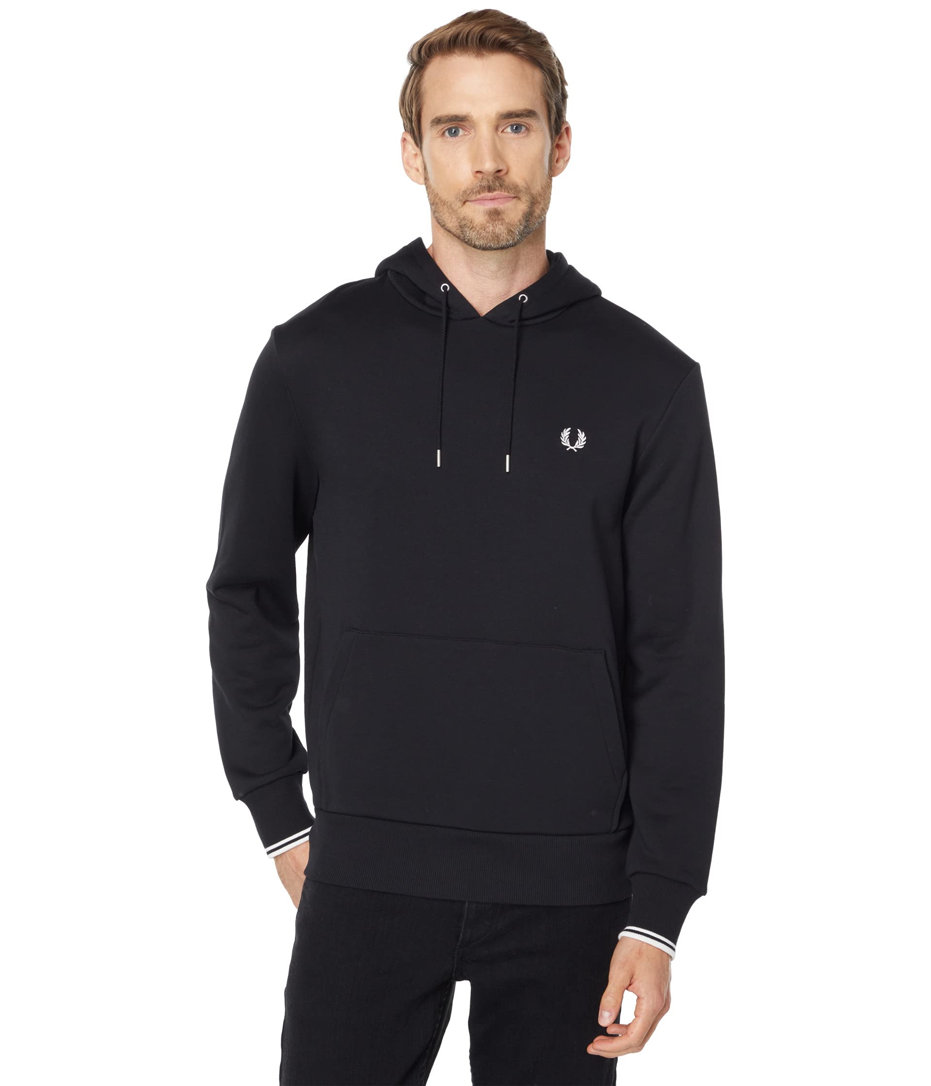 Худи с капюшоном Fred Perry из мягкой ткани с длинными рукавами и карманом-кенгуру Fred Perry