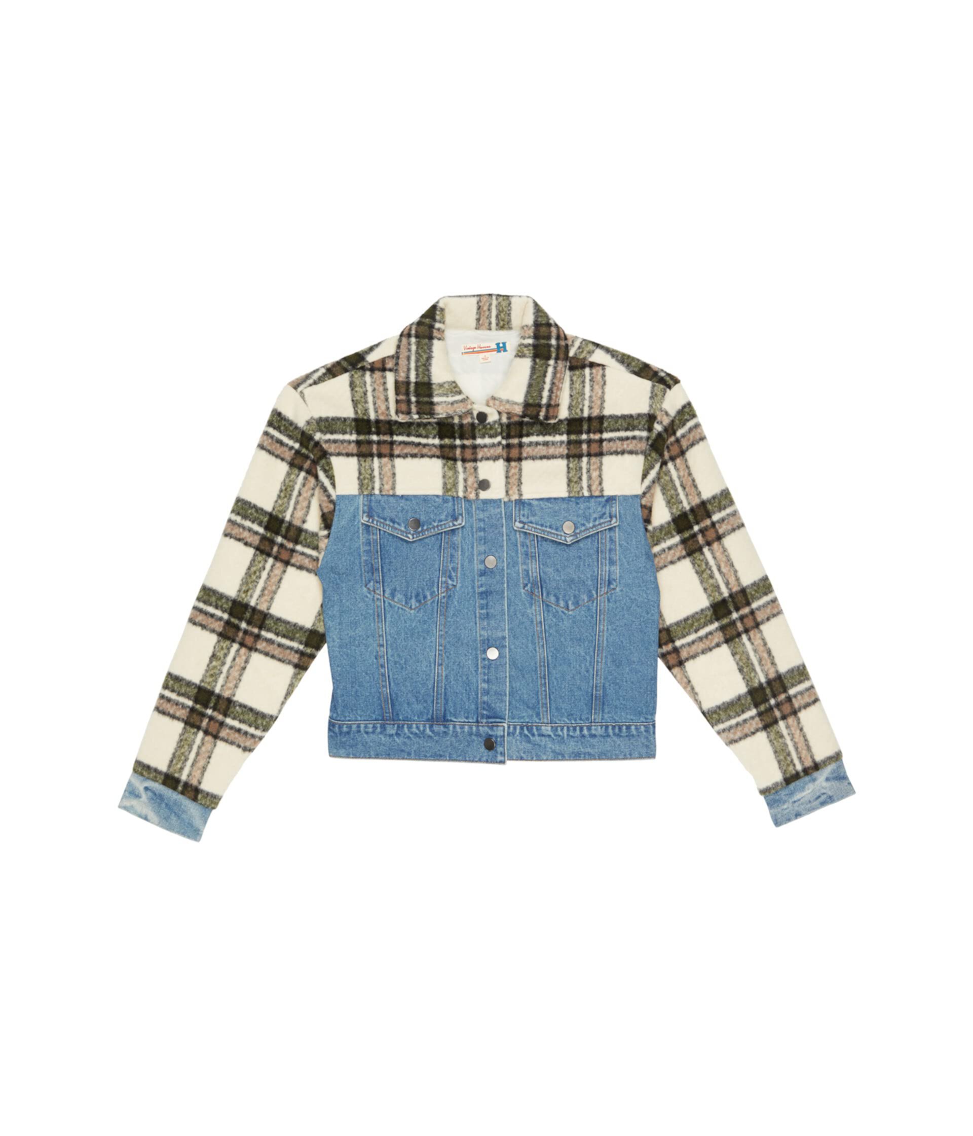 Plaid and Denim Shacket (Little Kids/Big Kids) Vintage Havana Kids