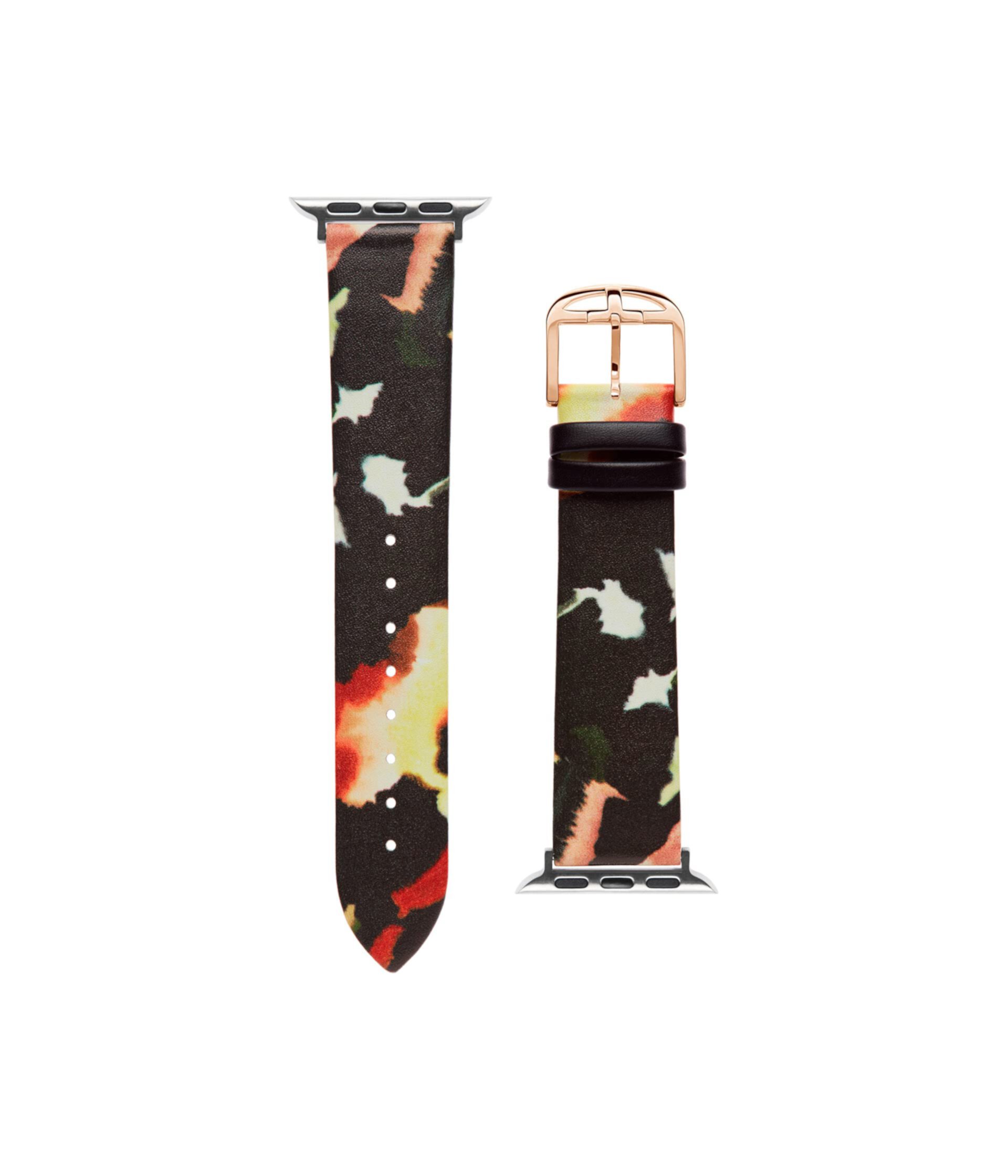 Floral Print Leather smartwatch band compatible with Apple watch strap 38mm, 40mm Ted Baker