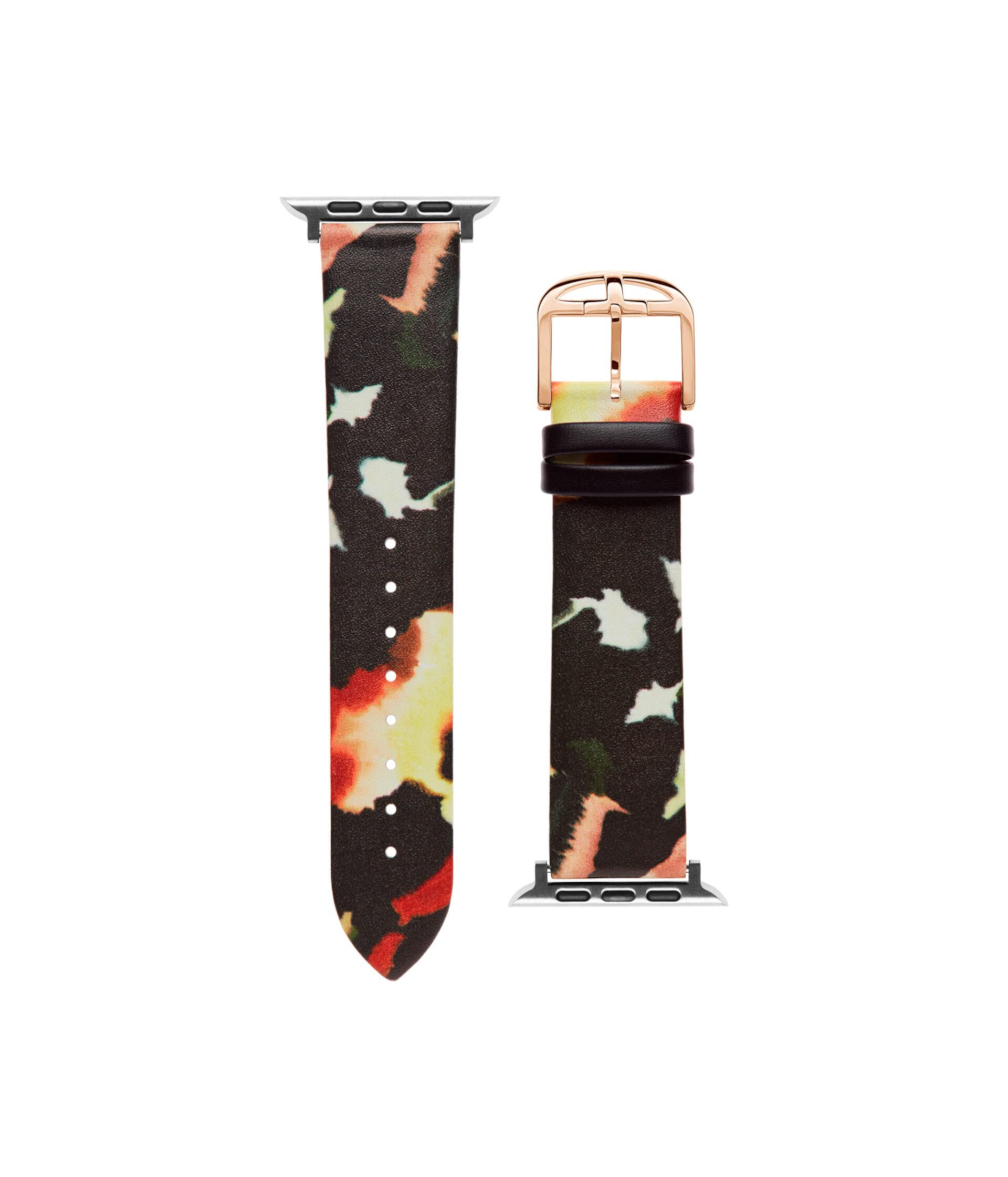 Floral Print Leather smartwatch band compatible with Apple watch strap 42mm, 44mm Ted Baker