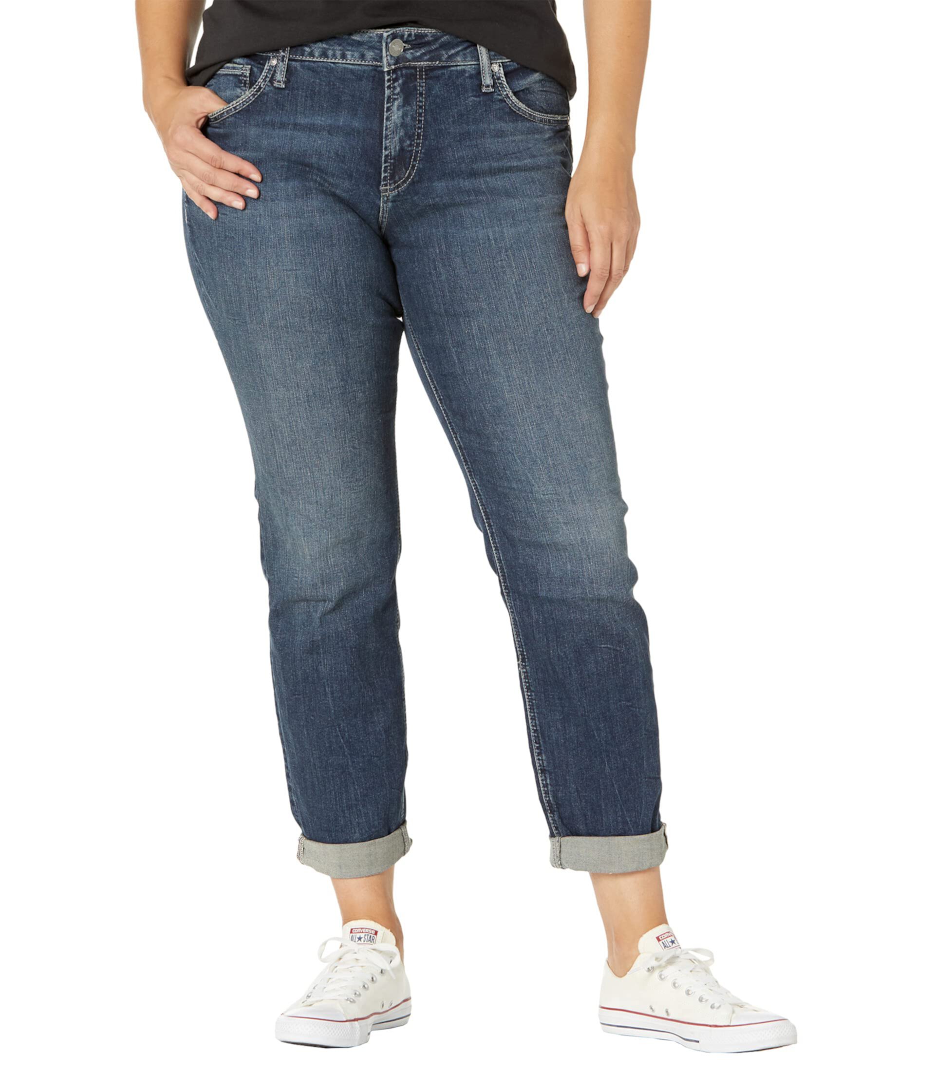 Джинсы-бойфренды больших размеров с узкими штанинами и средней посадкой W27101EGX485 Silver Jeans Co.