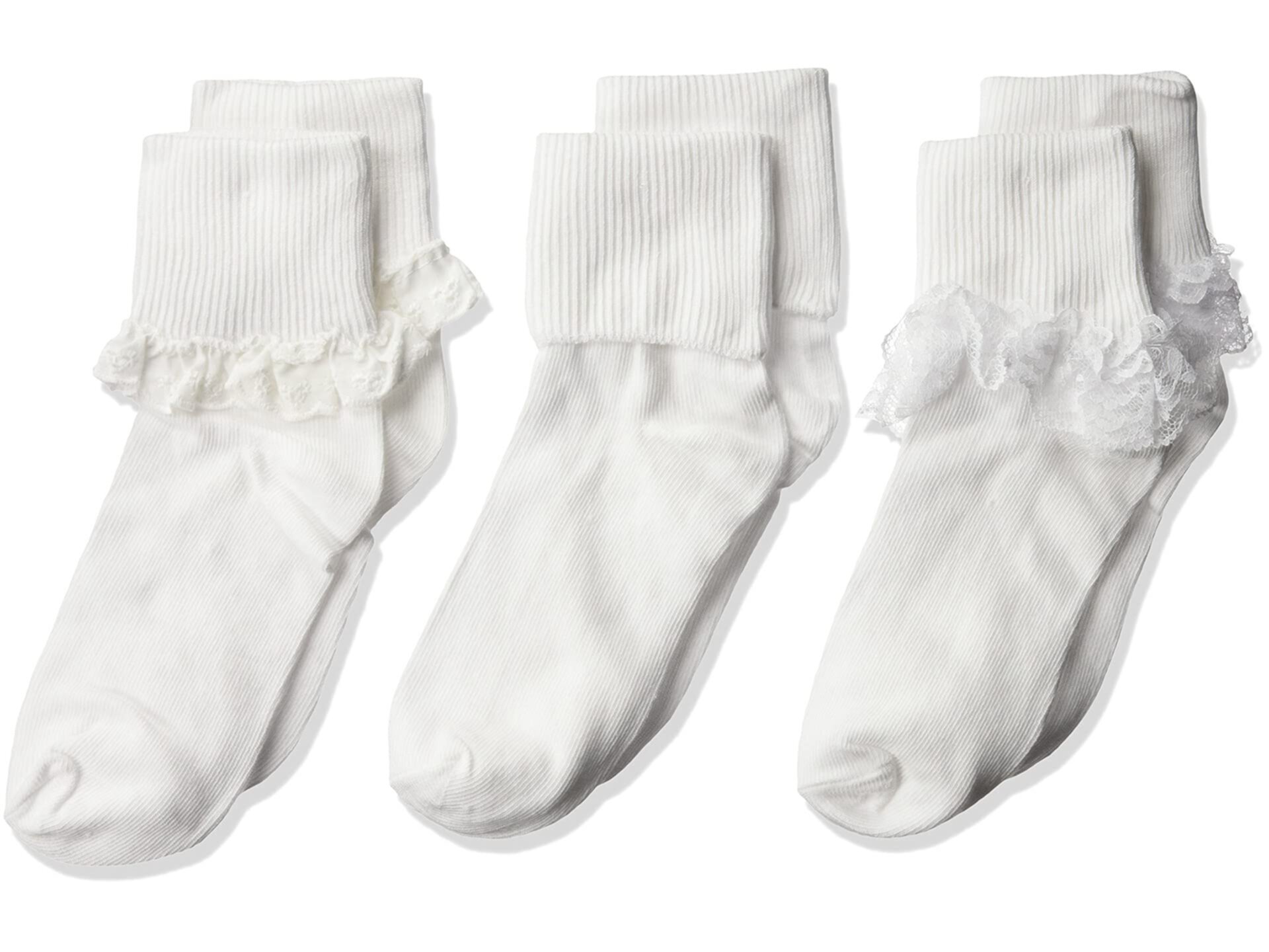 Носки Jefferies, 3 пары носков с кружевной отделкой для больших девочек и кружевными манжетами / модными кружевными носками для девочек Jefferies Socks