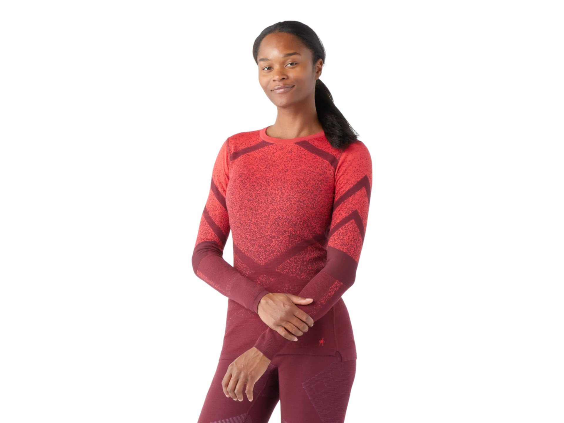 Intraknit Merino 200 Pattern Crew от Smartwool с 52% шерсти и сетчатой вентиляцией для комфорта и свободы движений Smartwool