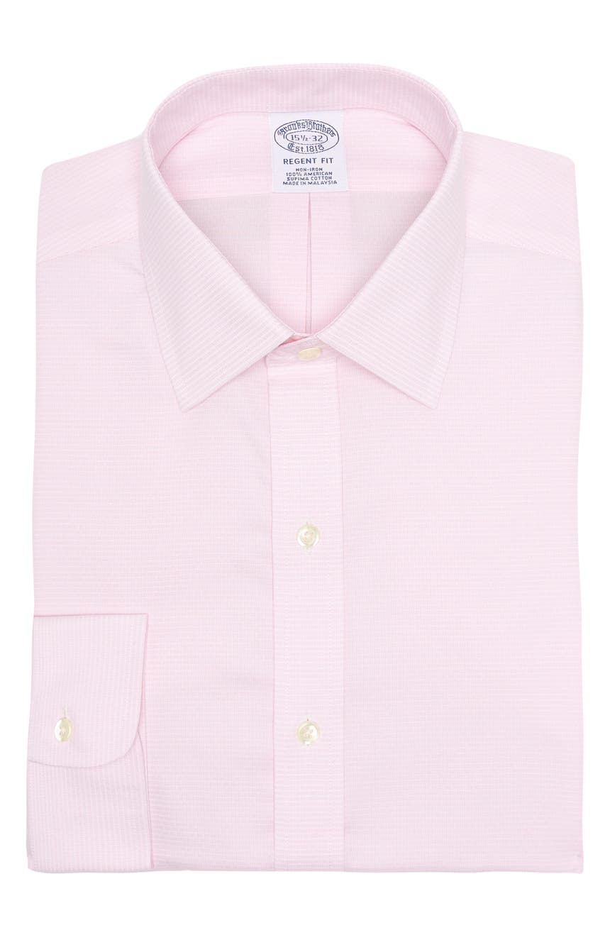 Классическая рубашка Regent Fit с эластичными пуговицами спереди без железа Brooks Brothers