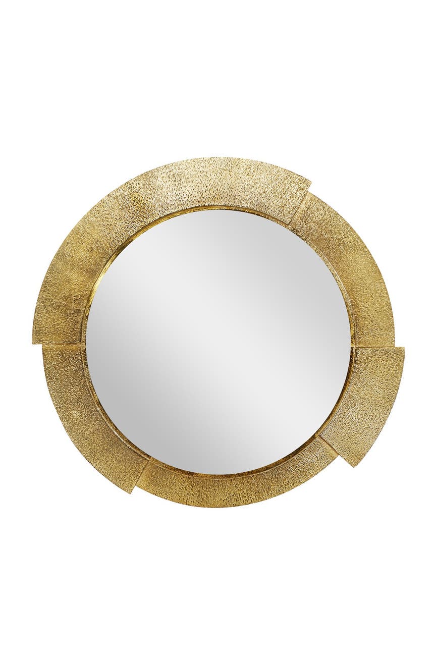 Золотое алюминиевое современное настенное зеркало — 36 дюймов x 36 дюймов x 1 дюйм VIVIAN LUNE HOME