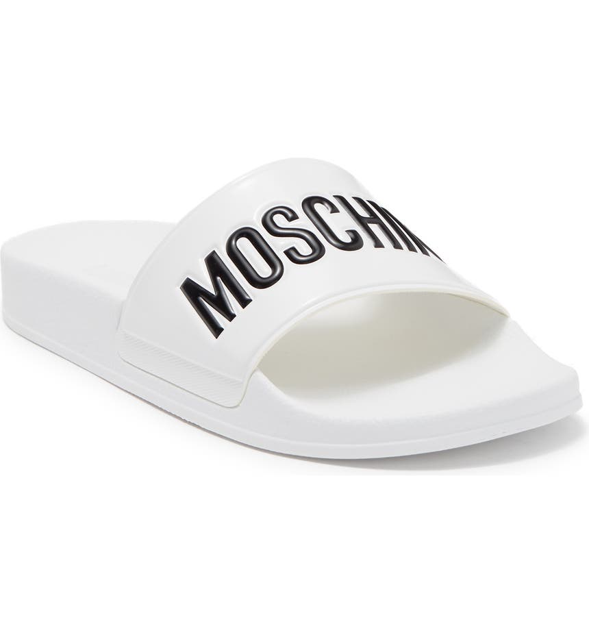 Сандалии на плоской подошве с логотипом бренда Moschino